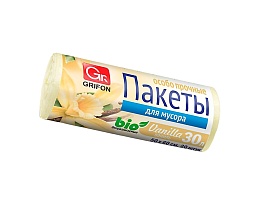 Мешки для мусора 30 л, ароматизированные, Ваниль, бежевые, в рулоне 20 шт., ПНД, 9 мкм, 560х530 мм, GRIFON Aroma, 101-020 V в Тюмени