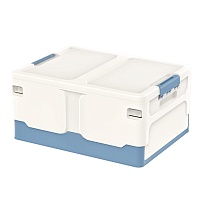 Ящик пластиковый складной белый, дно синее, 480х360х240 мм в Тюмени