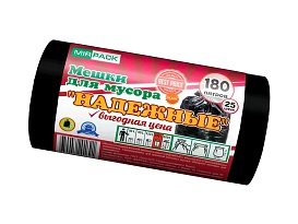Мешки для мусора 180 л, ароматизированные, черные, в рулоне 25 шт., ПВД, 35 мкм, 1100х930 мм, НАДЕЖНЫЕ, 1802550 в Тюмени