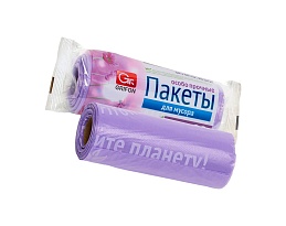Мешки для мусора 35 л, ароматизированные, сиреневые, в рулоне 20 шт., ПНД, 12 мкм, 560х530 мм, GRIFON Полевые Цветы, 100-034 в Тюмени