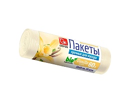 Мешки для мусора 60 л, ароматизированные, Ваниль, бежевые, в рулоне 20 шт., ПНД, 9 мкм, 650х550 мм, GRIFON Aroma, 101-023 V в Тюмени