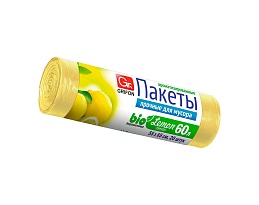 Мешки для мусора 60 л, ароматизированные, Лимон, желтые, в рулоне 20 шт., ПНД, 9 мкм, 650х550 мм, GRIFON Aroma, 101-023 Li в Тюмени