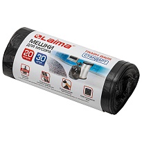 Мешки для мусора 20 л, черные, в рулоне 30 шт., ПНД, 8 мкм, 500х450 мм, LAIMA, 601376 в Тюмени