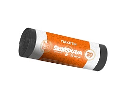 Мешки для мусора 20 л, черные, в рулоне 25 шт., ПНД, 6 мкм, 420х450 мм, SIBIRSKAYA, 101-001 S в Тюмени