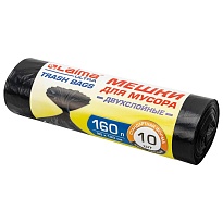 Мешки для мусора 160 л, черные, в рулоне 10 шт., ПВД, 30 мкм, 1200х900 мм, LAIMA ULTRA, 607694 в Тюмени