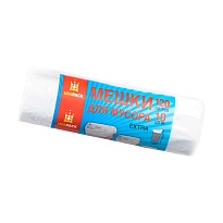 Мешки для мусора 120 л, белые, рулон 10 шт., ПНД, 12 мкм, 1100х690 мм, Эконом, МЭ2622 (МНЭ 120-10б) в Тюмени