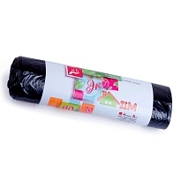 Мешки для мусора 60 л, черные, в рулоне 20 шт., ПНД, 7 мкм, 700х600 мм, Концепция Быта ЭкоДом, 601349 в Тюмени