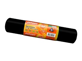 Мешки для мусора 180 л, ароматизированные, черные, в рулоне 10 шт., ПВД, 80 мкм, 1100х930 мм, EXPORT, exp18010142 в Тюмени