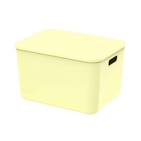 Ящик пластиковый вкладываемый светло-желтый 410х305х245 мм в Тюмени Ящик пластиковый вкладываемый светло-желтый 410х305х245 мм в Тюмени