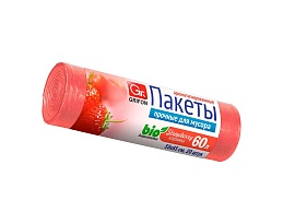 Мешки для мусора 60 л, ароматизированные, Клубника, красные, в рулоне 20 шт., ПНД, 9 мкм, 650х550 мм, GRIFON Aroma, 101-023 K в Тюмени