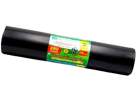 Мешки для мусора 280 л, ароматизированные, черные, в рулоне 10 шт., ПВД 110 мкм, 1400х930 мм, Добрыня, Dob28010black в Тюмени