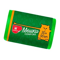 Мешки для мусора 30 л, зеленые, в рулоне 90 шт., ПНД, 6 мкм, 560х480 мм, Comfort, М4268 в Тюмени