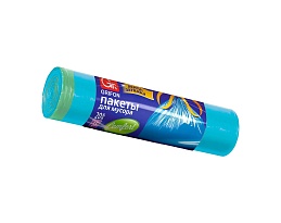 Мешки для мусора 35 л, с завязками, голубые, в рулоне 20 шт., ПНД, 12 мкм, 560х530 мм, GRIFON, 101-061 в Тюмени