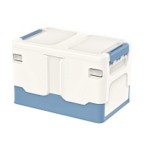 Ящик пластиковый складной белый, дно синее, 370х240х240 мм в Тюмени
