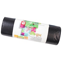 Мешки для мусора 220 л, черные, в рулоне 10 шт., ПВД, 29 мкм, 1100х830 мм, Концепция Быта ЭкоДом, 604924 в Тюмени