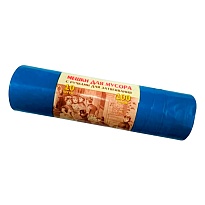 Мешки для мусора 100 л, с завязками, синие, в рулоне 10 шт., ПВД, 40 мкм, 840х670 мм, Концепция Быта Vitalux, 604933 в Тюмени
